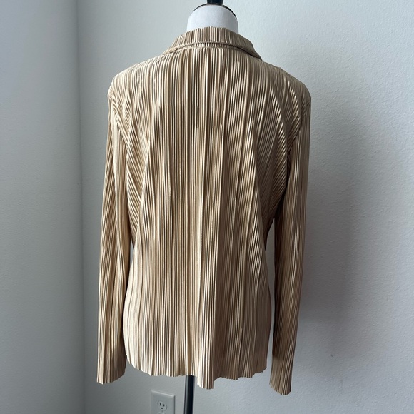 Rachel Zoe Plisse Pleated Long Sleeve Blouse XL - Picture 3 of 8